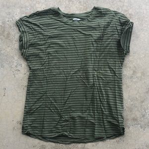 Old Navy Medium Green Strip Shirt Tshirt